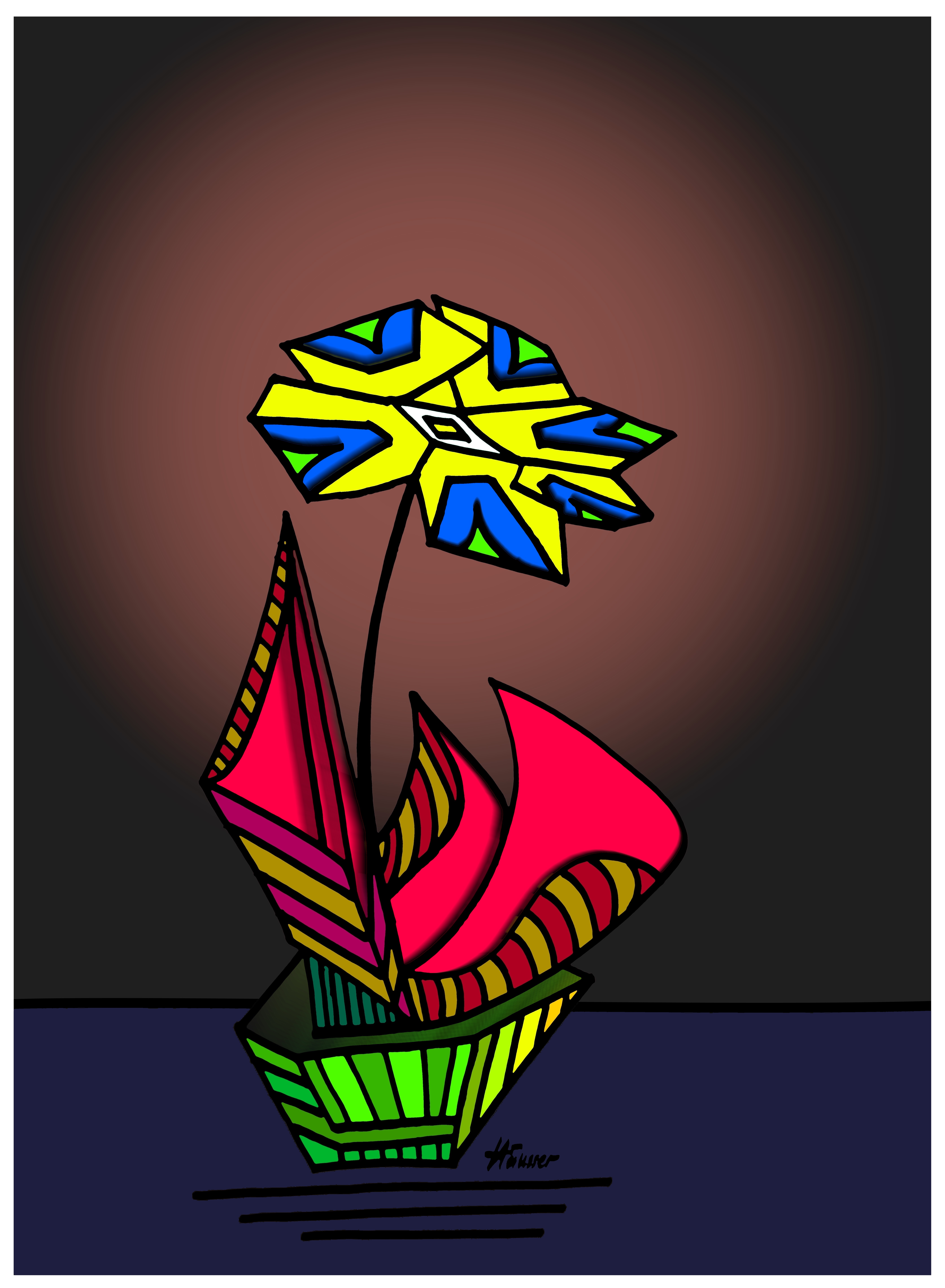 Blume im Topf - Häusser